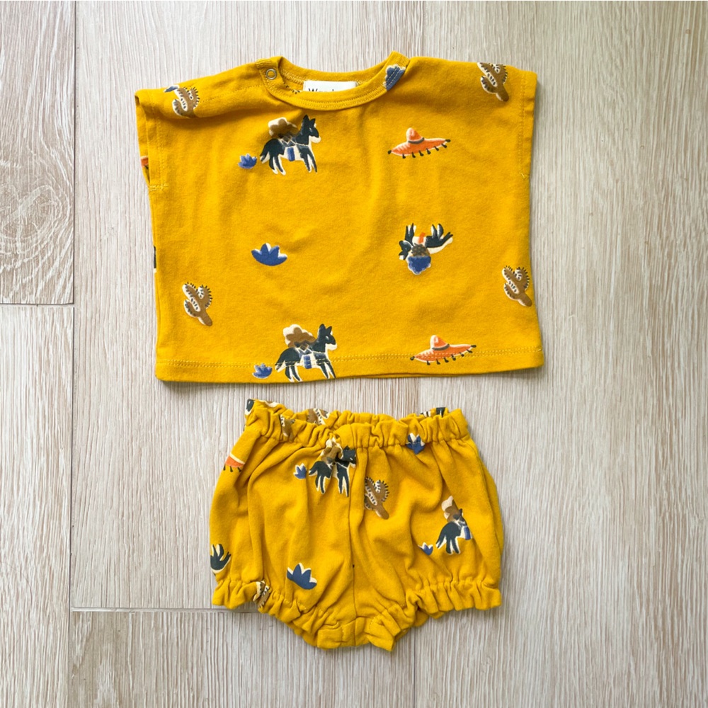 Wander & Wonder 2pc Baby Set, 3-6m